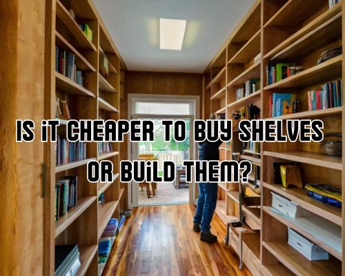 Floor-to-ceiling bookshelf in cozy study.