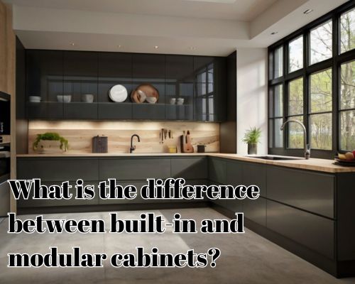 a built in cabinet in kitchen