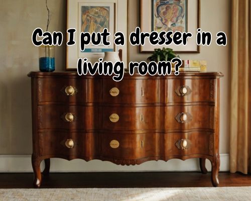 a wooden dresser put in living room